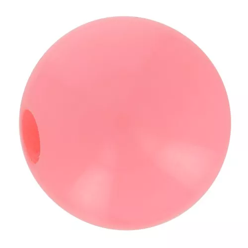 Polaris round bead Opaque  8mm Fluo Coral x1
