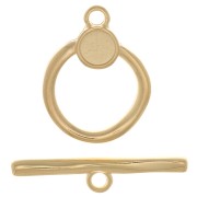 19mm T clasp for bracelet or necklace - Fine Gold Plated x1