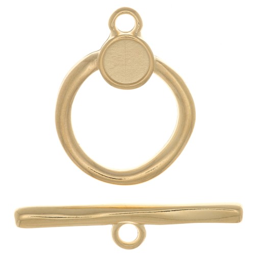 19mm T clasp for bracelet or necklace - Fine Gold Plated x1