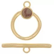 19mm T clasp for bracelet or necklace - Fine Gold Plated x1