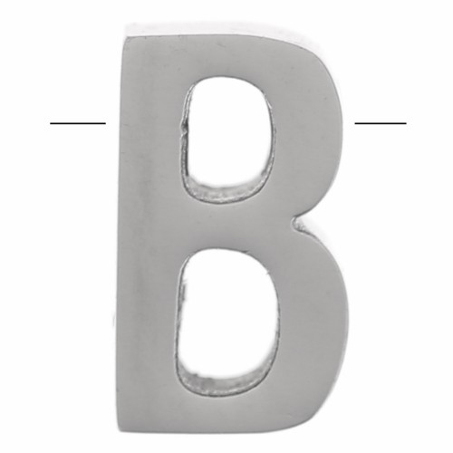 8x5mm Stainless steel 304 alphabet letter bead - B x1