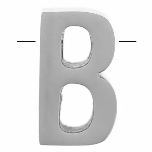 8x5mm Stainless steel 304 alphabet letter bead - B x1