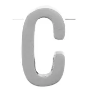 8x5mm Stainless steel 304 alphabet letter bead - C x1