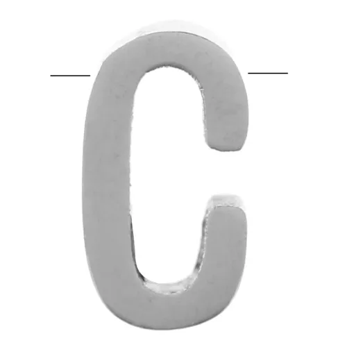 8x5mm Stainless steel 304 alphabet letter bead - C x1