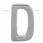 8x5mm Stainless steel 304 alphabet letter bead - D x1