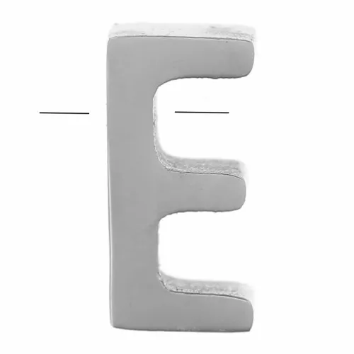 8x5mm Stainless steel 304 alphabet letter bead - E x1