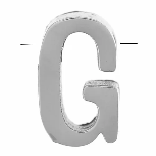 8x5mm Stainless steel 304 alphabet letter bead - G x1