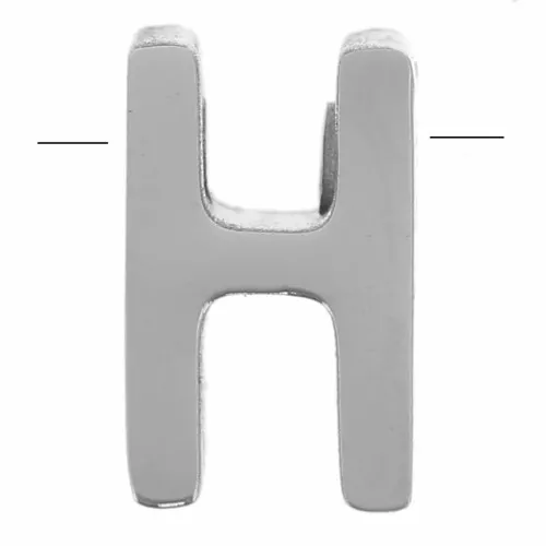 8x5mm Stainless steel 304 alphabet letter bead - H x1