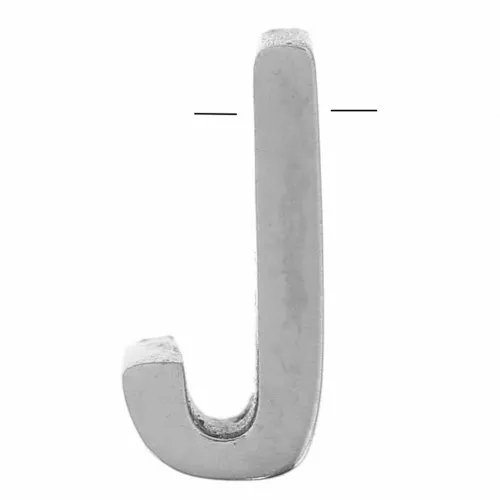 8x5mm Stainless steel 304 alphabet letter bead - J x1