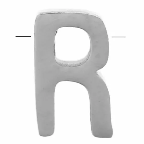 8x5mm Stainless steel 304 alphabet letter bead - R x1