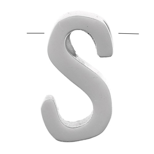 8x5mm Stainless steel 304 alphabet letter bead - S x1