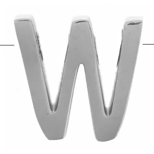 8x5mm Stainless steel 304 alphabet letter bead - W x1