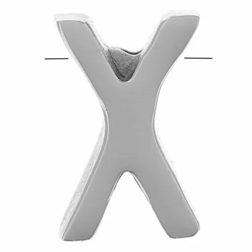 8x5mm Stainless steel 304 alphabet letter bead - X x1
