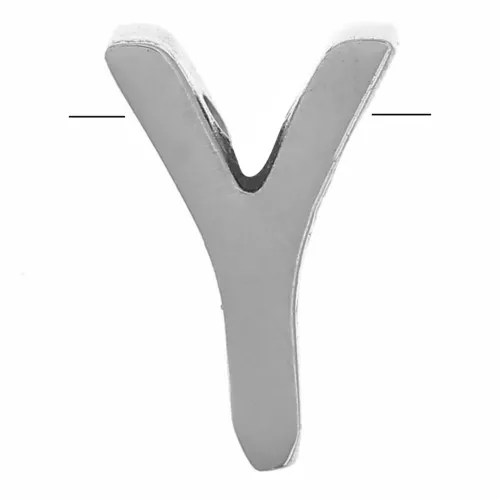 8x5mm Stainless steel 304 alphabet letter bead - Y x1
