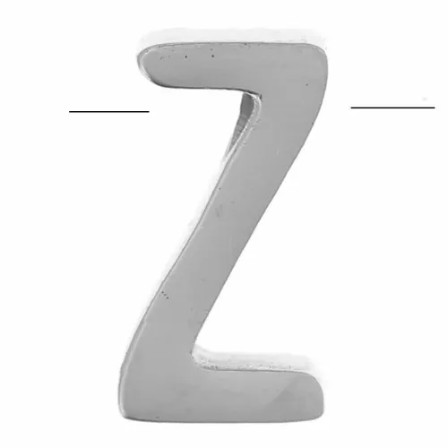 8x4mm Stainless steel 304 Alphabet letter bead - Z x1