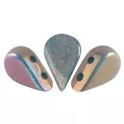 5x8mm Glass beads Amos® by Puca® - Opaque Green Turquoise Iris Luster x10g