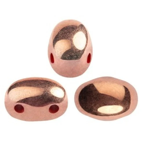 7x5mm Glass beads Samos® by Puca® - Opaque Light Coral Full Capri Gold x10g