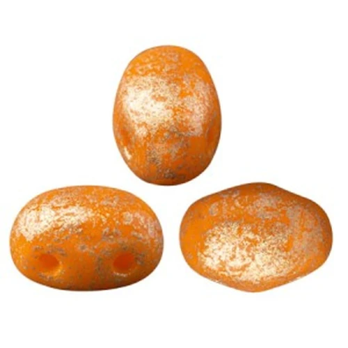7x5mm Glass beads Samos® by Puca® - Opaque Hyacinth Gold Splash x10g