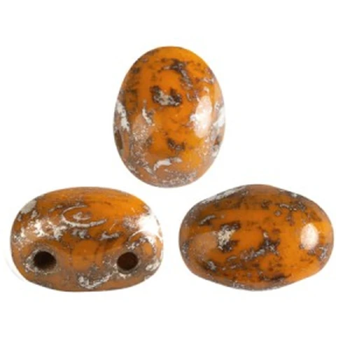 7x5mm Glass beads Samos® by Puca® - Opaque Hyacinth New Picasso x10g