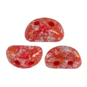 6x3mm Glass beads Kos® by Puca® - Opaque Coral Red Tweedy x10g