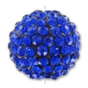 Plasticine round bead rhinestones 12mm Sapphire x1|raw }}