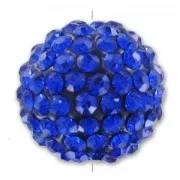 Plasticine round bead rhinestones 12mm Sapphire x1