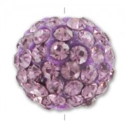 Plasticine round bead rhinestones 10mm Light Amethyst x1|raw }}