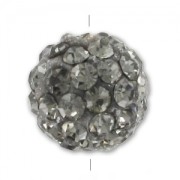 Plasticine round bead rhinestones 8mm Black Diamond x1|raw }}