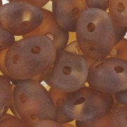 SuperDuo 2.5x5mm Stone Matte Smoky Topaz x10g