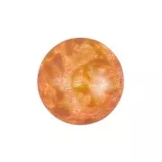 14mm Glass round cabochon by Puca® - Opaque Salmon Spotted x1