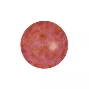 14mm Glass round cabochon by Puca® - Opaque Rose Spotted x1