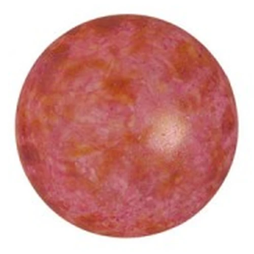 14mm Glass round cabochon by Puca® - Opaque Rose Spotted x1
