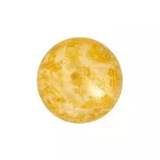 14mm Glass round cabochon by Puca® - Opaque Beige Spotted x1