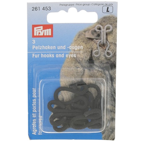 Fur hooks and eyes - Prym - Black x3