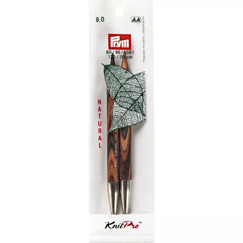 9mm Prym Wooden Interchangeable Knitting Needle Tips - Natural x2