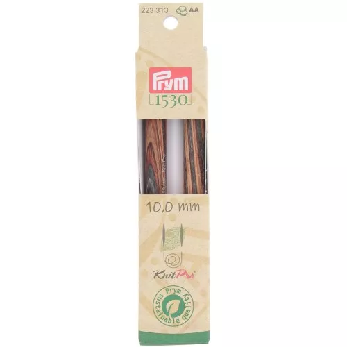 10mm Prym Wooden Interchangeable Knitting Needle Tips - Natural x2