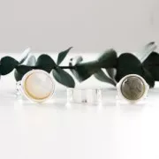 Adjustable Ring for 15mm cabochon - Silver Tone x1