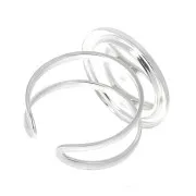 Adjustable Ring for 15mm cabochon - Silver Tone x1
