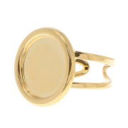 Adjustable Ring for 15mm cabochon - Fine Gold Plated x1|raw }}