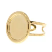 Adjustable Ring for 15mm cabochon - Fine Gold Plated x1