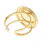Adjustable Ring for 15mm cabochon - Fine Gold Plated x1