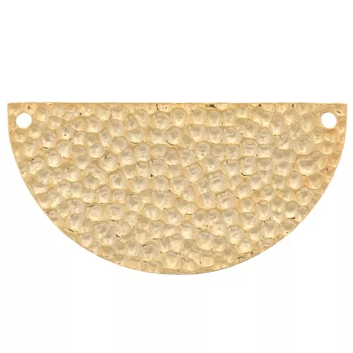 15x30mm Half-moon hammered pendant - Fine Gold Plated x1