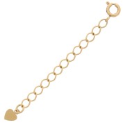 6mm 316L stainless steel spring clasp with extension chain and heart - Gold x1|raw }}