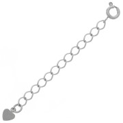 6mm 316L stainless steel spring clasp with extension chain and heart x1|raw }}