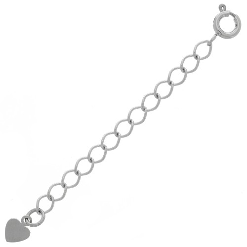 6mm 316L stainless steel spring clasp with extension chain and heart x1