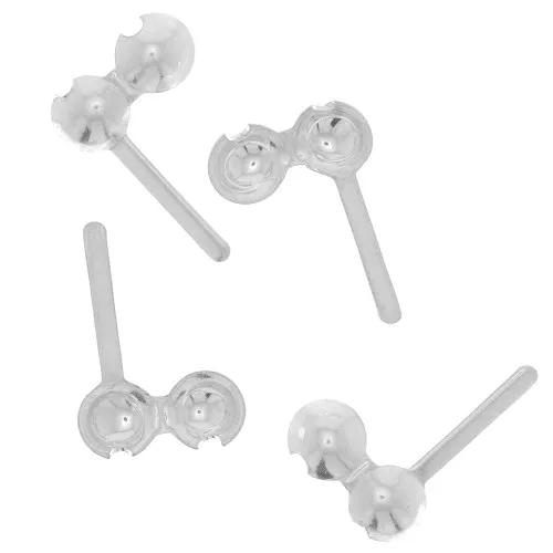 925 Sterling Silver End caps for 4mm ball chain with pin x5