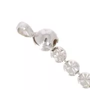 925 Sterling Silver End caps for 4mm ball chain with pin x5