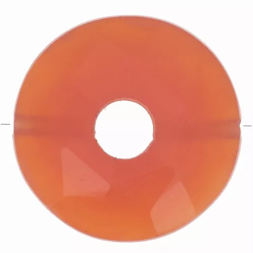 12mm faceted Donut bead - dyed gemstone - Red Onyx x1