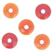 12mm faceted Donut bead - dyed gemstone - Red Onyx x1