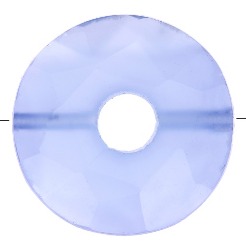 12mm faceted Donut bead - dyed gemstone - Blue Onyx x1